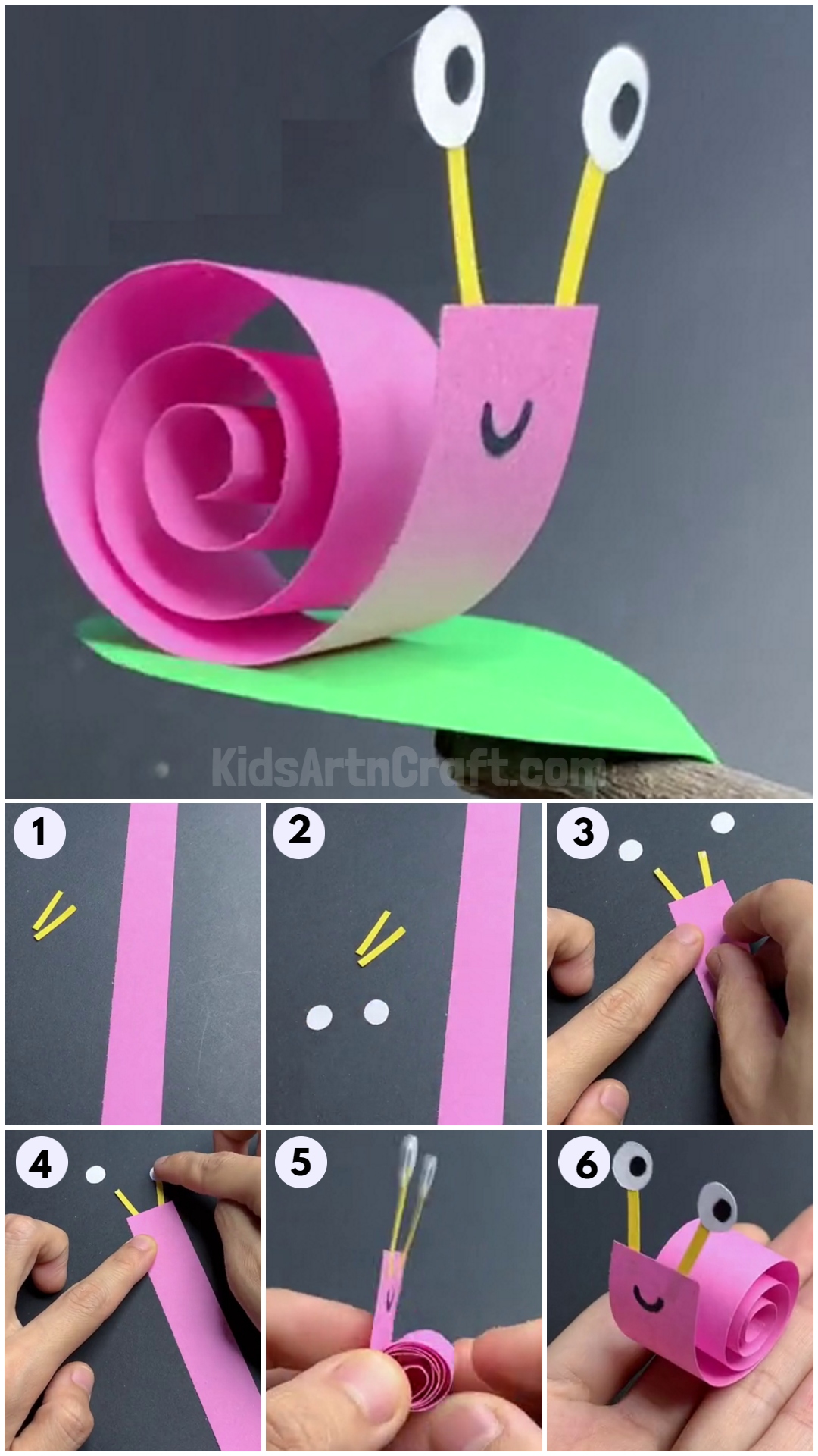 Easy to Make Paper Snail Craft Tutorial for Kids 