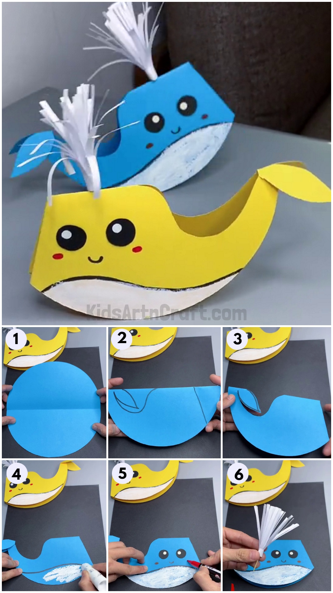Easy to Make Paper Whale Craft Tutorial for Kids