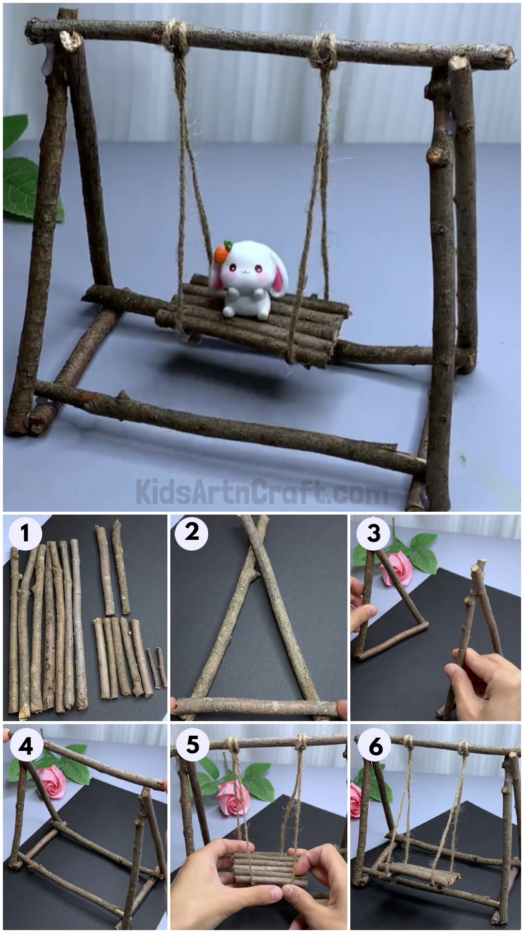 Easy wooden stick Miniature Swings For Kids To Play