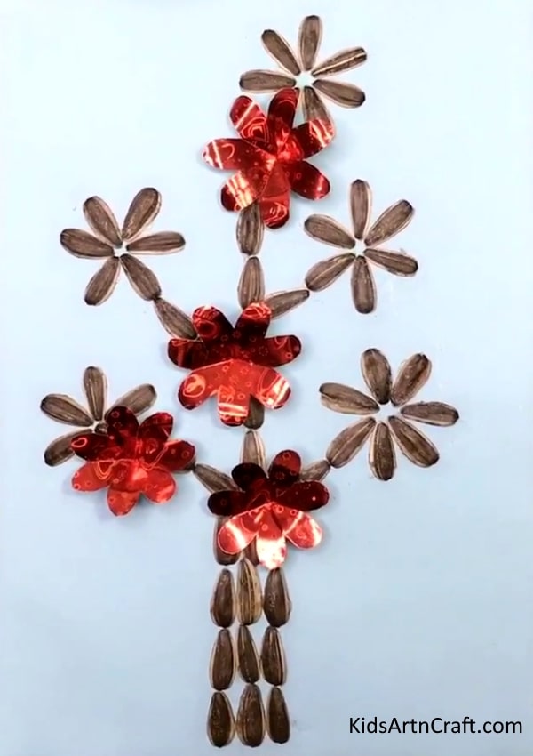 Flower Art Using Seeds For Kids - Simple and Enjoyable Crafts with Cereal and Pulses for Children