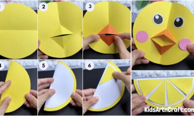 Folded Paper Lemon and Chick Craft Tutorial for Kids