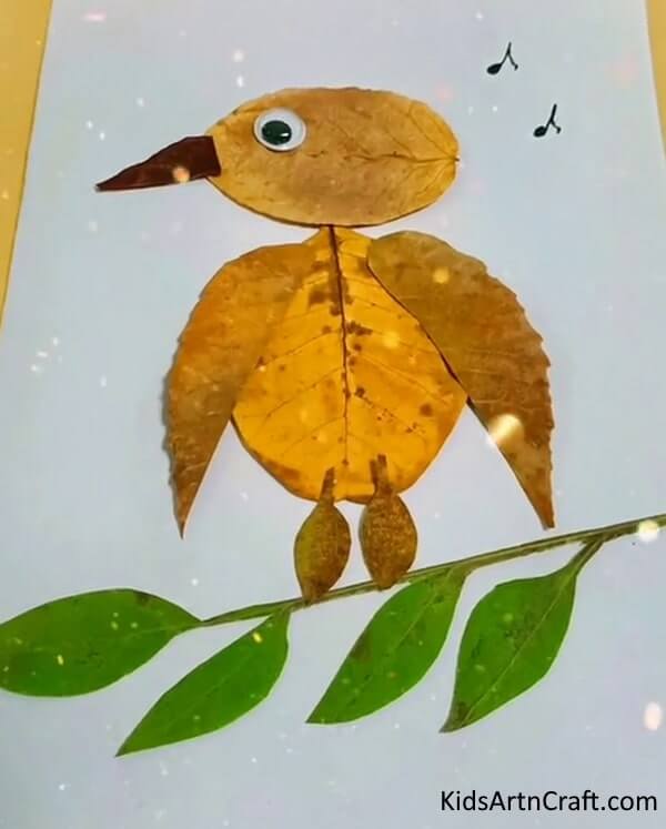 Crafting ideas for kids that can be done at home - Fun Bird Craft Using Leaves For Kids