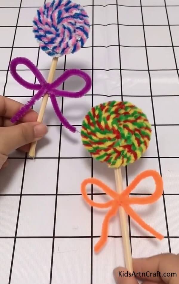 Fun To Make Toy Lollipop Using Wool And Wooden Stick