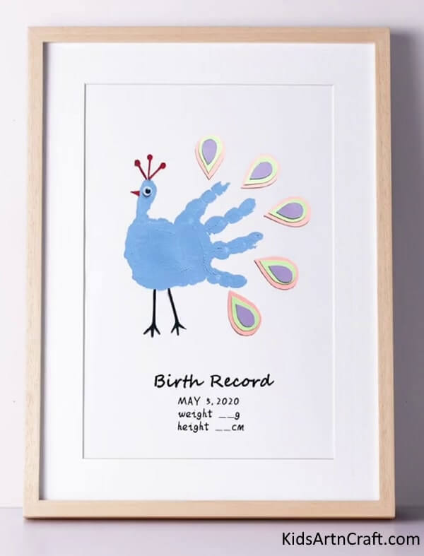 Amusing Painting With DIY Projects For Youngsters - Hand-Printed Peacock Art For Kids