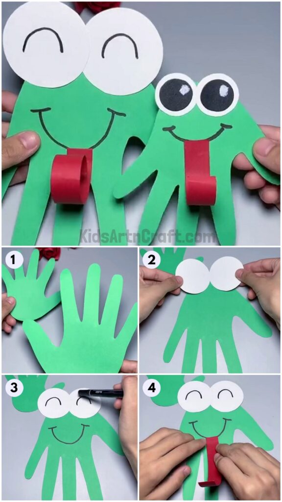 Handprint Craft Paper Frog Easy Craft for Kids Kids Art & Craft