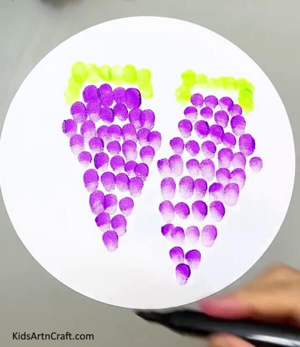 Letting It Dry - Child-friendly Fingerprint Grape Drawings