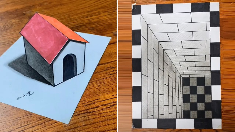How to Learn 3D Drawing on Paper Video Tutorial for Kids
