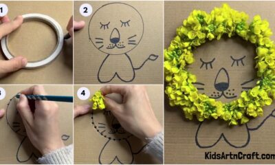 How to Make a Lion Using Flower Easy Craft For Kids