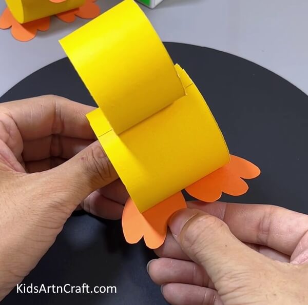 Pasting Another Leg Of Duck - Kids will love constructing a paper duck toy. 