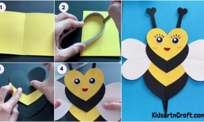 How To Make A Paper Heart Bee Craft Tutorial