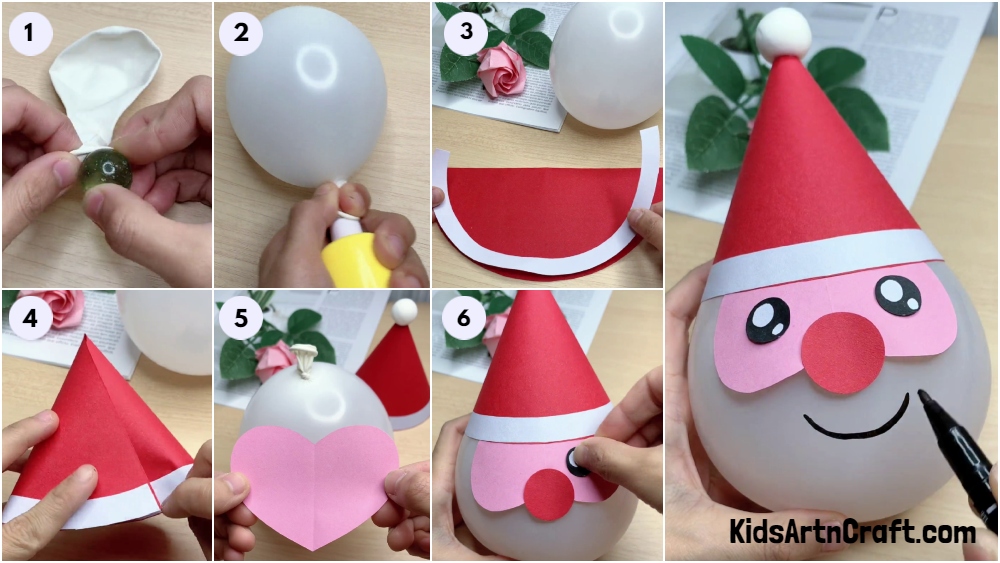 How to Make Balloon Santa Clause Step by Step Tutorial