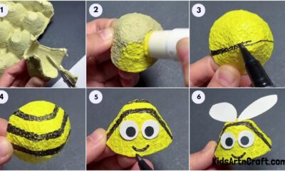 How To Make Bee Craft Using Egg Carton for Kids