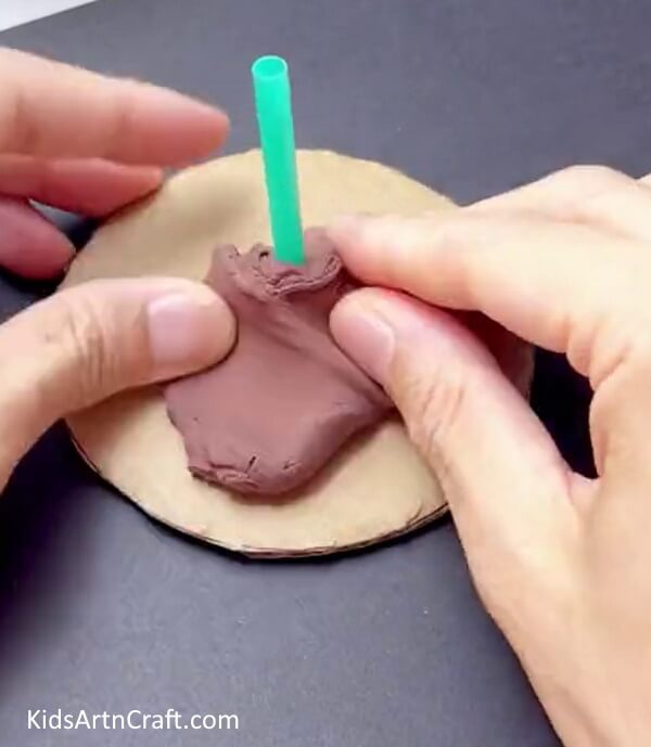 Making The Flower Base - A Step-by-Step Tutorial for Kids to Construct Clay Flowers 