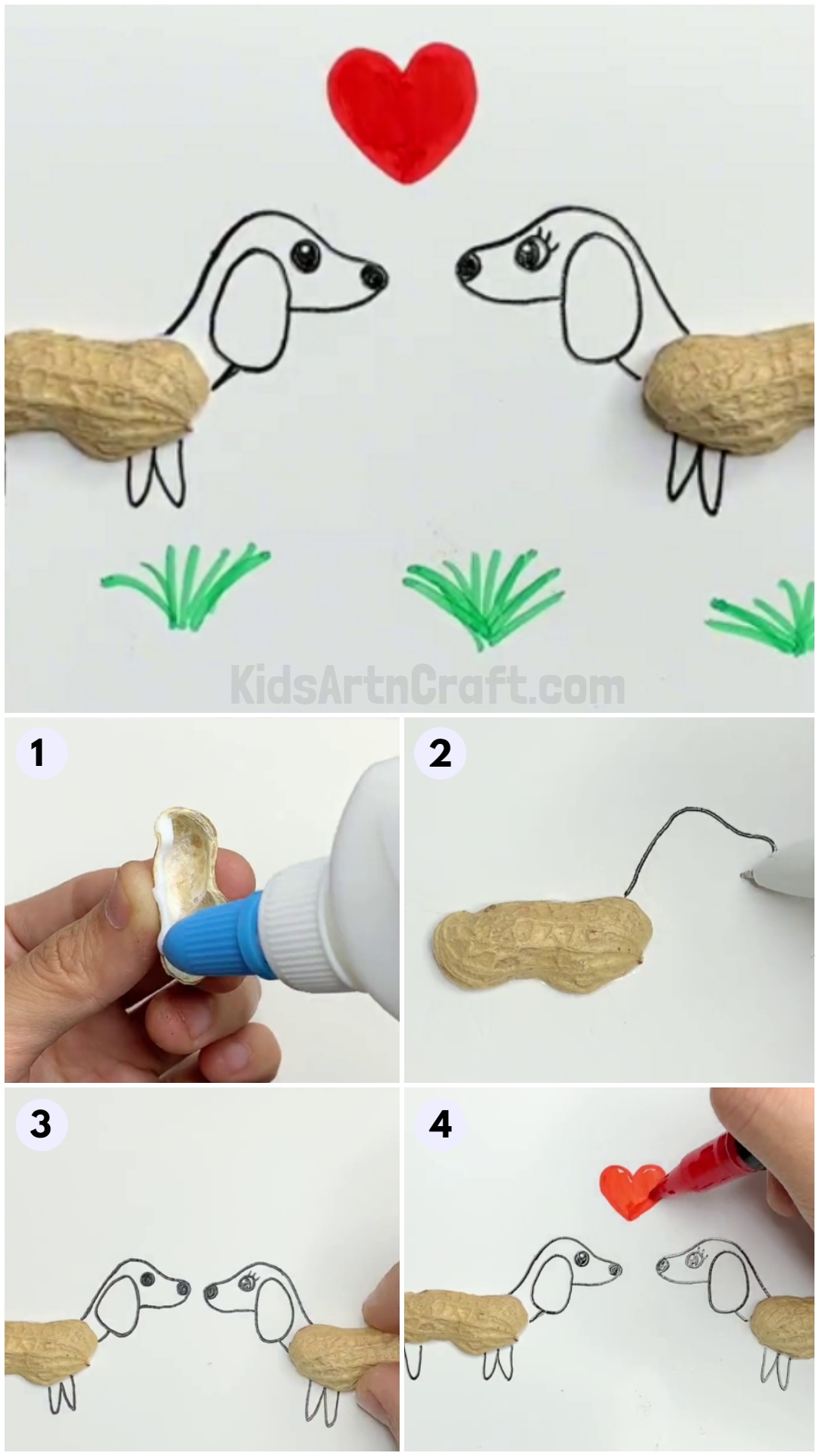 How To Make Dog From Peanut Shell Easy Craft Tutorial