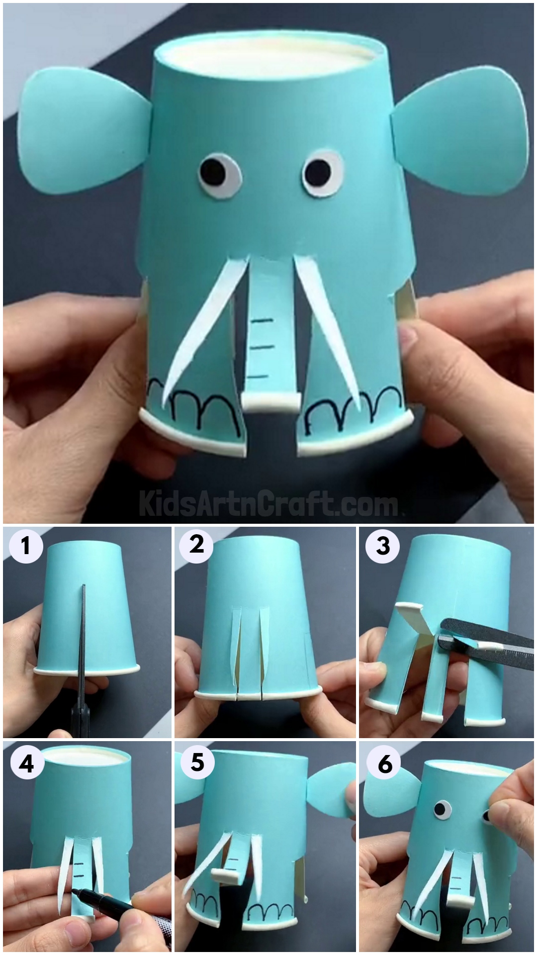  How To Make Elephant Paper Cup Craft For Kids