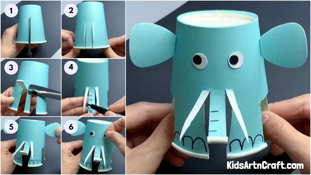 How To Make Elephant Paper Cup Craft For Kids