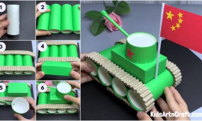 How to Make Fighter Tank Using Cardboard Tube & Paper Cup