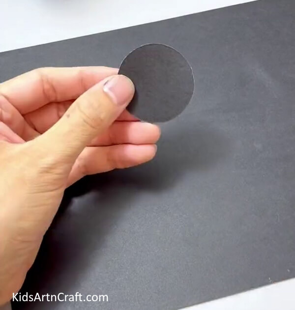 Cutting  Circle Out of Black Paper - Construct a Simple Ladybug Activity For Children