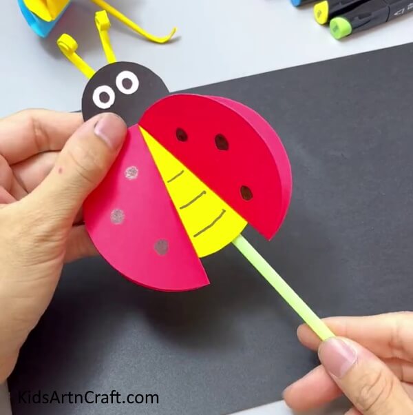 Attaching A Straw - Construct a simple Ladybug craft specifically for children. 