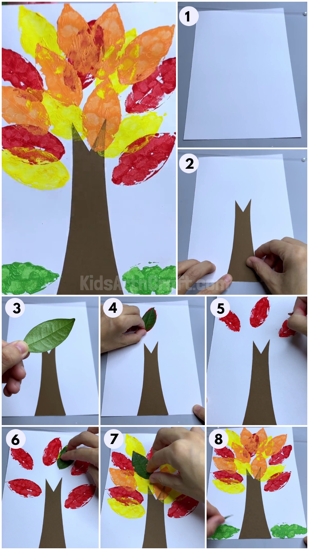 How To Make Leaf Stamping Tree Artwork For Kids