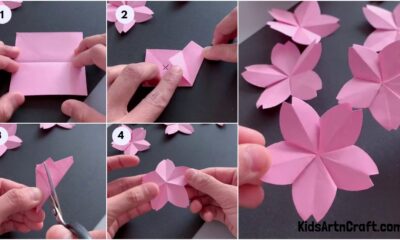 How to Make Origami Flower Easy Tutorial For Kids