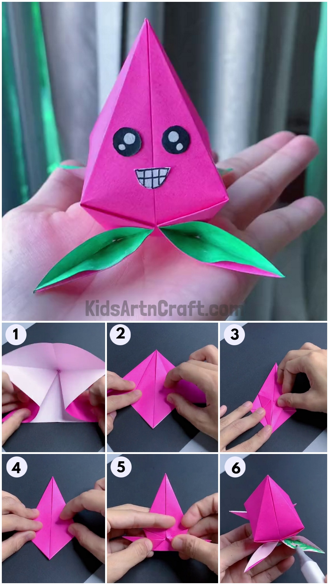 How to Make Origami Dragon Fruit Tutorial for Kids