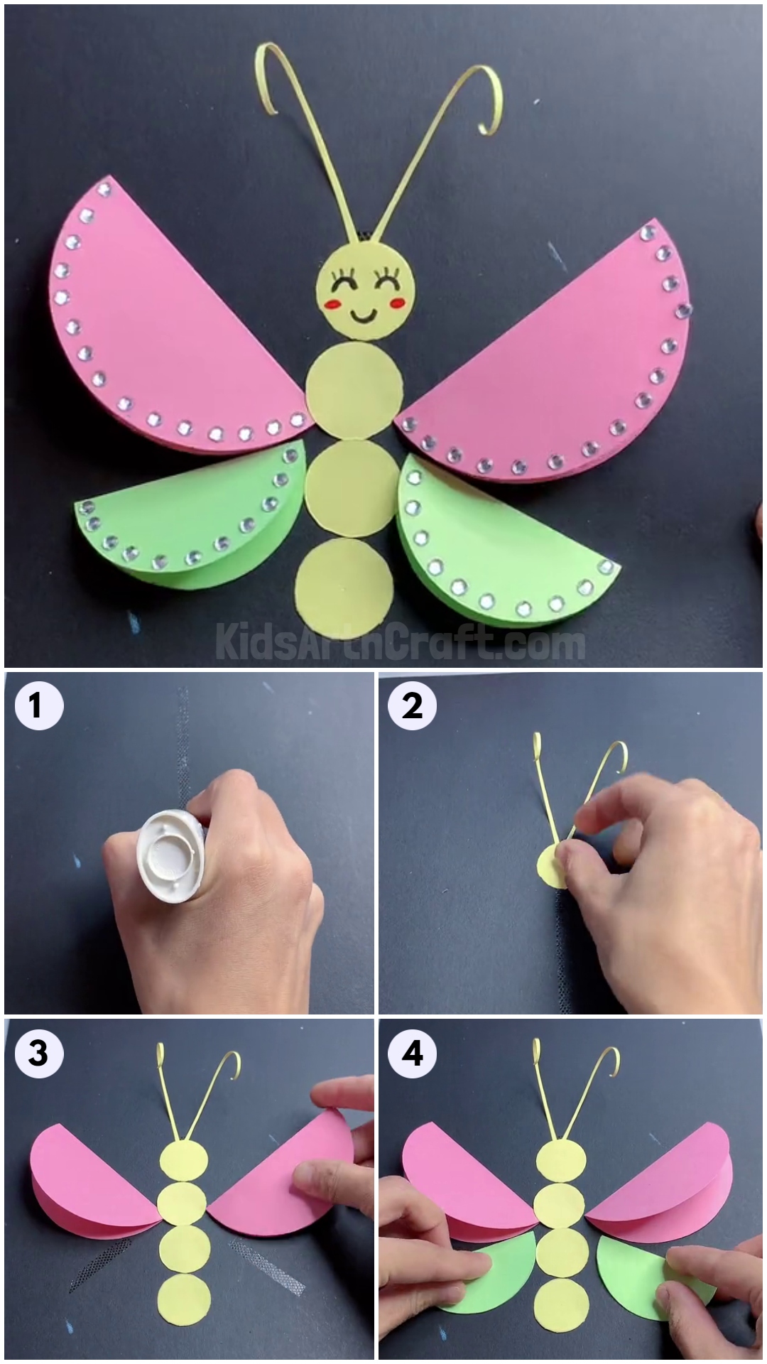 How to make Paper Butterfly Easy Tutorial For Kids