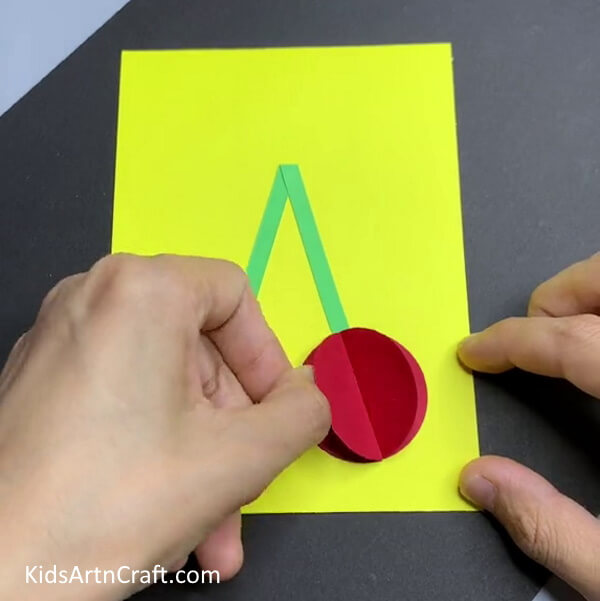 Making Cheery By Pasting Another Red Circle - A Quick and Easy Card-Making Project with Cherries