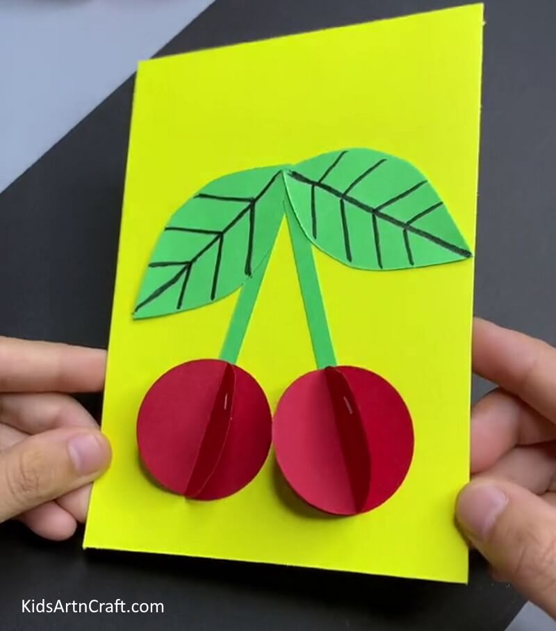 Paper Cherry Craft Is Done! - A Quick and Easy Card-Making Idea Featuring Cherries