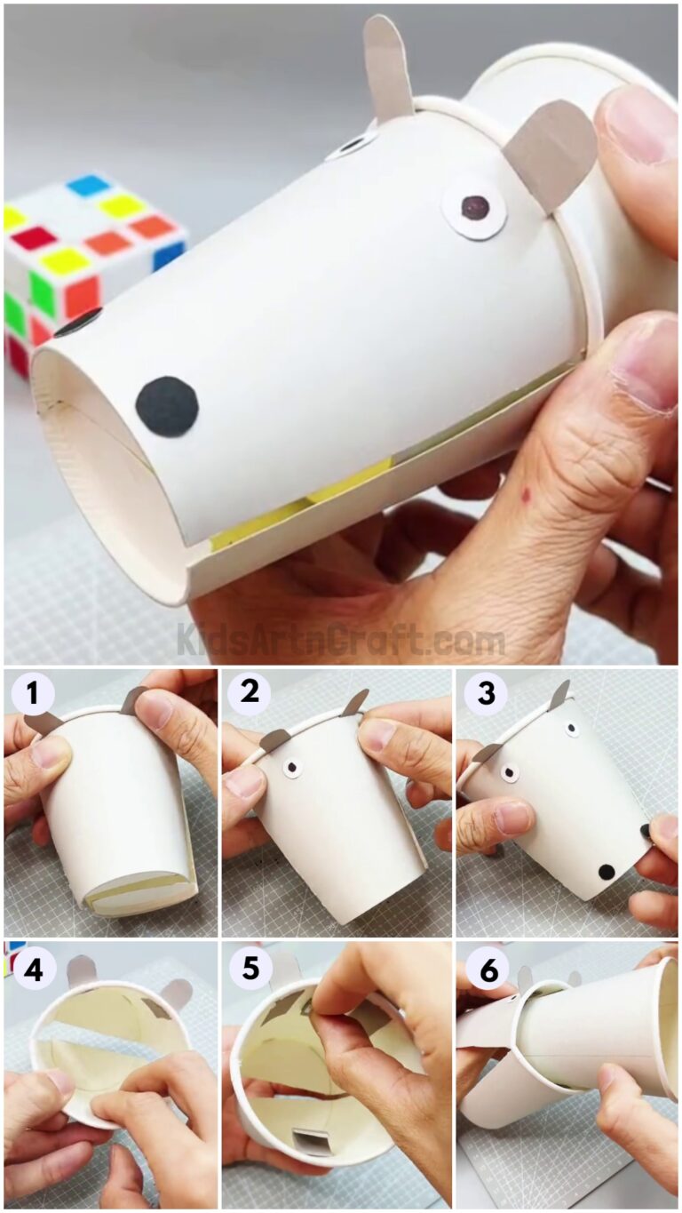 How to Make Paper Cup Animal Craft tutorial for kids - Kids Art & Craft