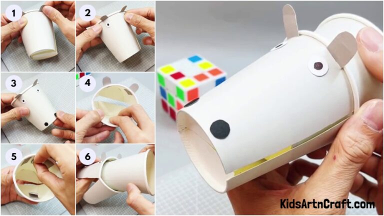 How to Make Paper Cup Animal Craft tutorial for kids - Kids Art & Craft