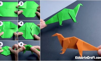 How To Make Paper Dinosaur Origami Craft Easy Tutorial
