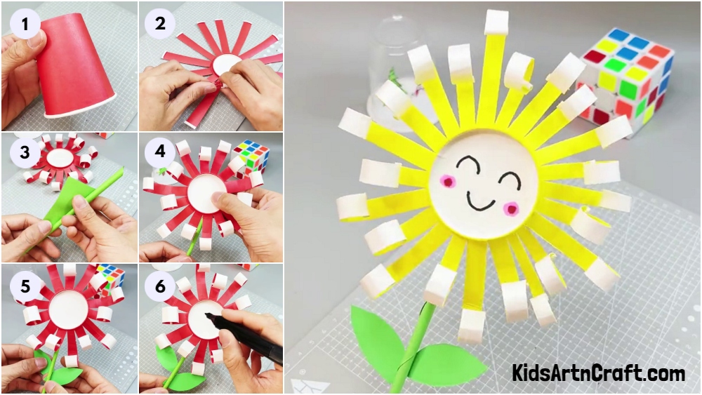 How to make Sunflower from paper cup Craft
