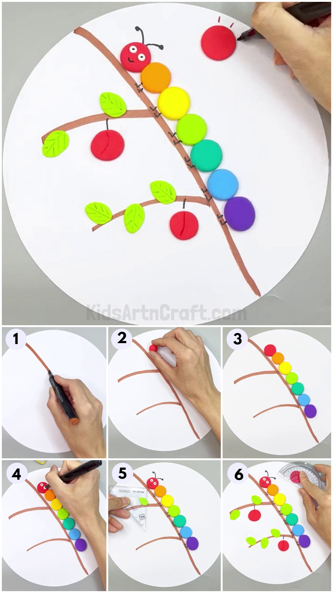 How to Make Worm Using Clay For Kids