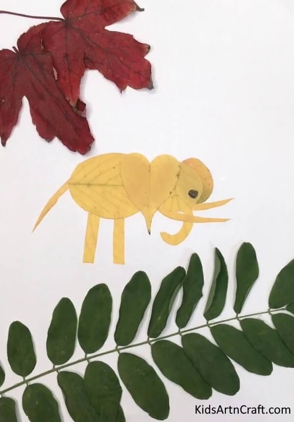 Leaf Elephant Art & Craft - Leaf Crafting - As Simple As It Gets