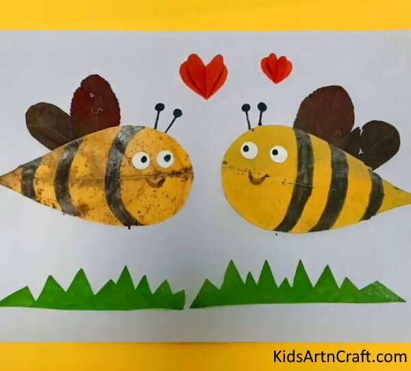 Home-based craft projects for kids - Leaf Honeybees Craft For Kids