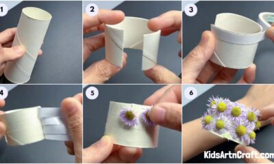 Learn To Make Cardboard Tube Flower Bracelet