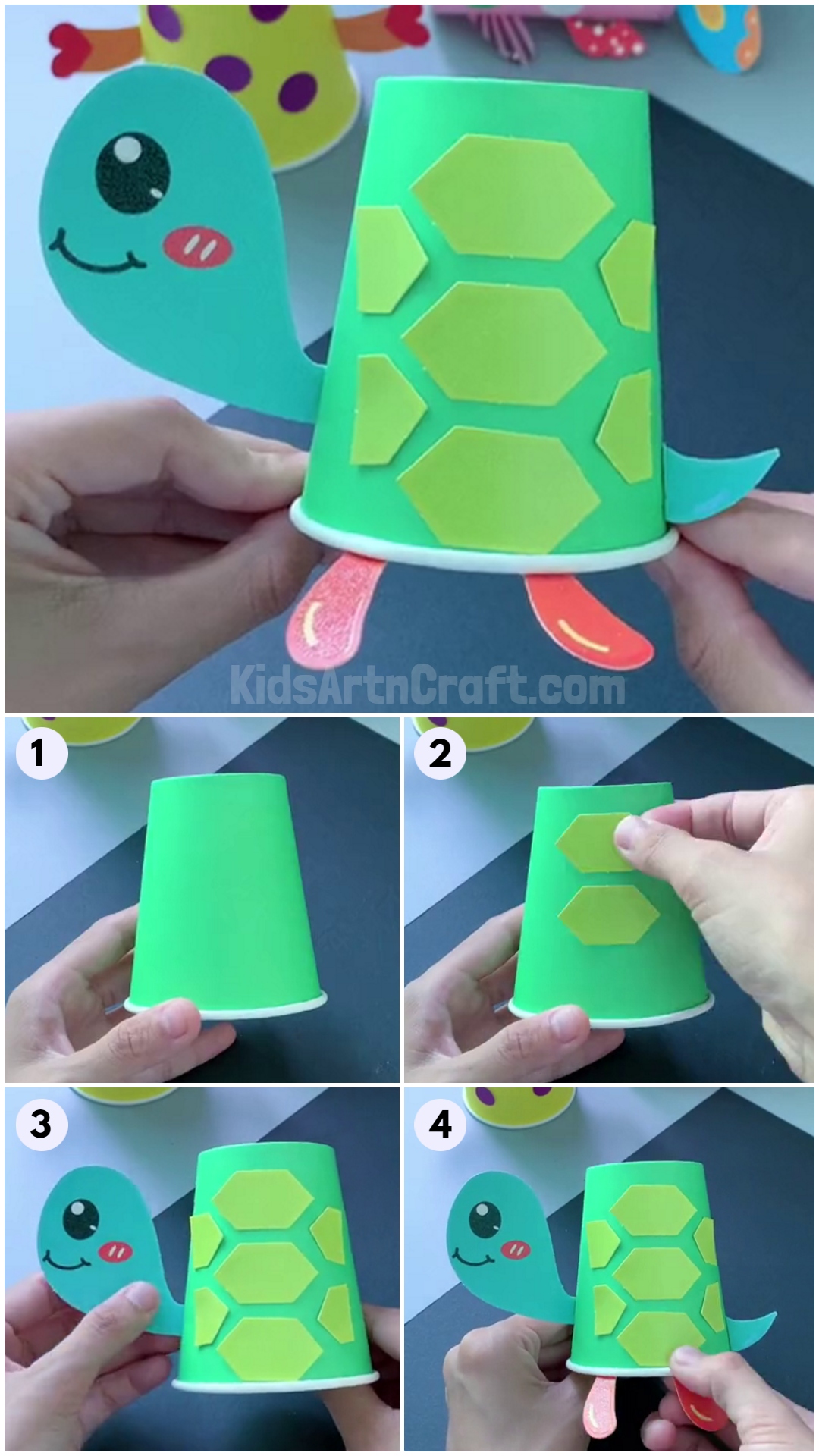  Learn to Make Easy Paper Cup Turtle For Kids