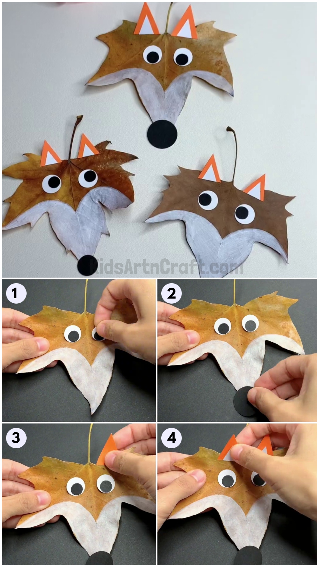 Learn to Make Leaf Fox Craft Tutorial for Kids