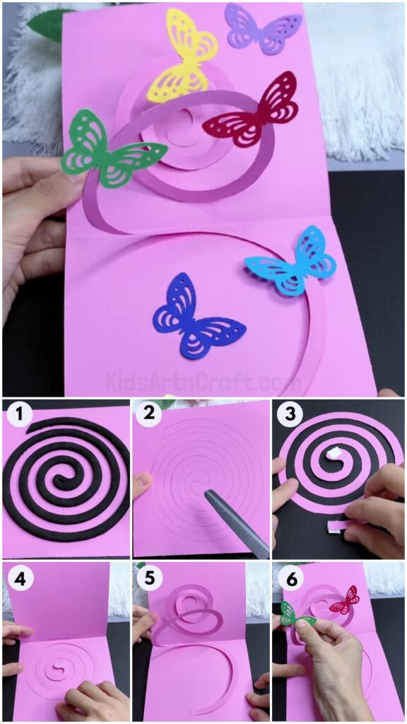 Learn To Make Paper Butterfly Craft On Cards Kids Art & Craft