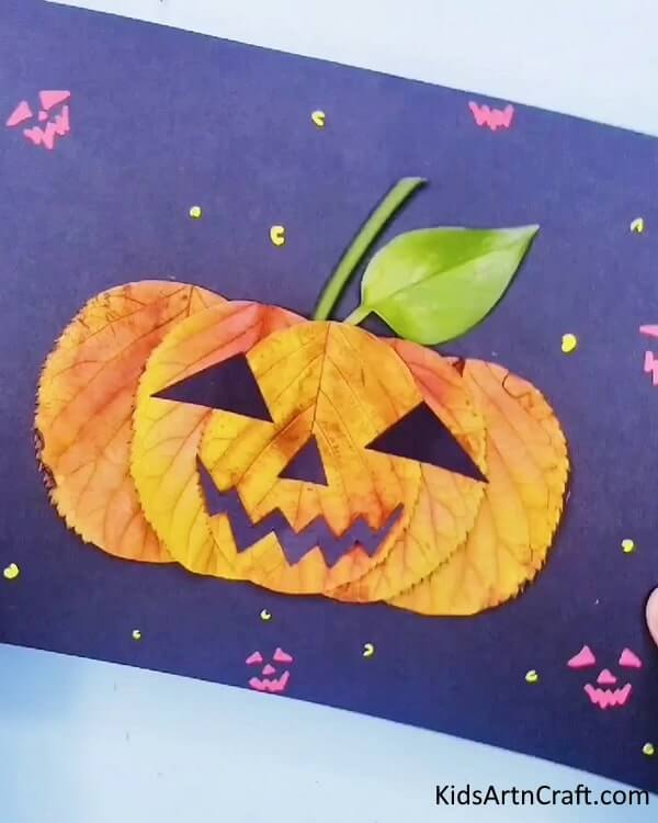 Leaves Pumpkin Craft For Halloween - Leaf-Based Arts and Crafts Ideas for Youngsters