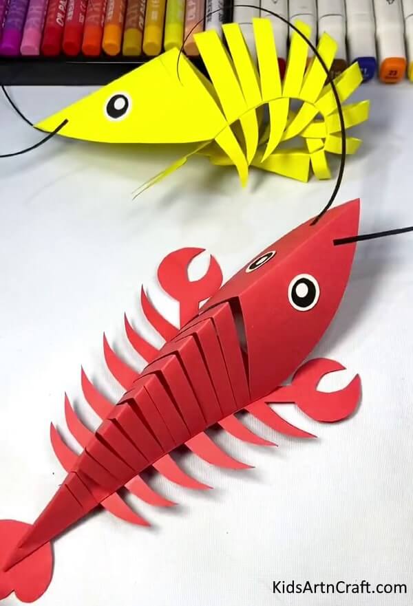 DIY Paper Crafts for Kids to Make - Making Paper Fish Lobster In An Easy Way