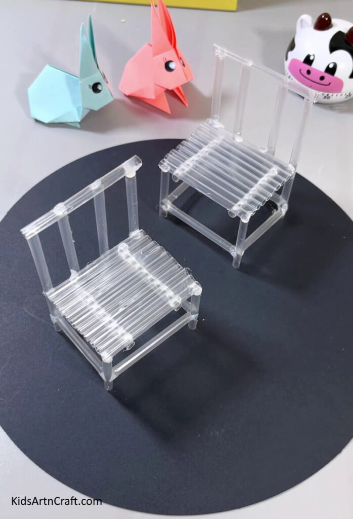 Miniature Chair and Table Using Drinking Straws Kids Art & Craft