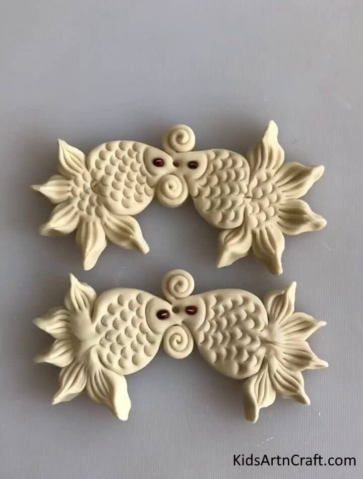 Pair of Fishes Using White Clay - DIY White Clay Arts and Crafts