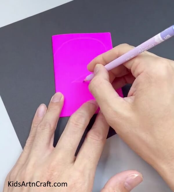 Drawing Butterfly On Folded Paper - How to make a Paper Butterfly - Simple Steps for Kids