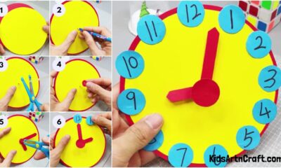 Paper Clock Craft for Kids Step by Step Tutorial