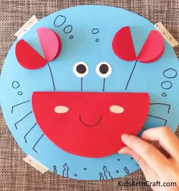Simple tasks for school assignments - Paper Crab Craft Idea Using Paper Circles