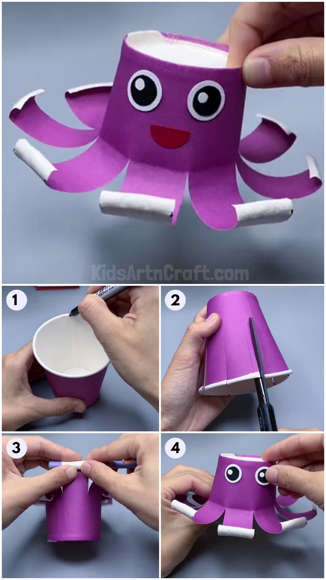 Paper Cup Octopus Craft For Kids