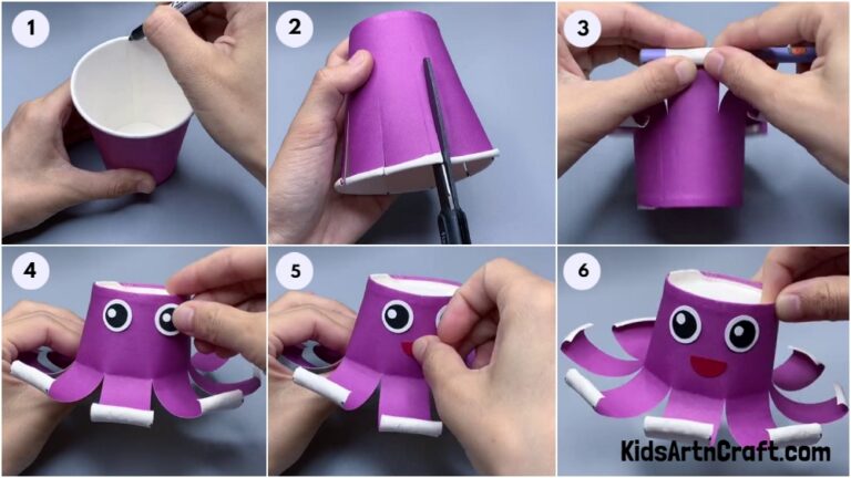 Paper Cup Octopus Craft Tutorial For Kids - Kids Art & Craft