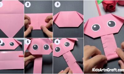 Paper Elephant with a Moving Trunk - Step by Step Tutorial